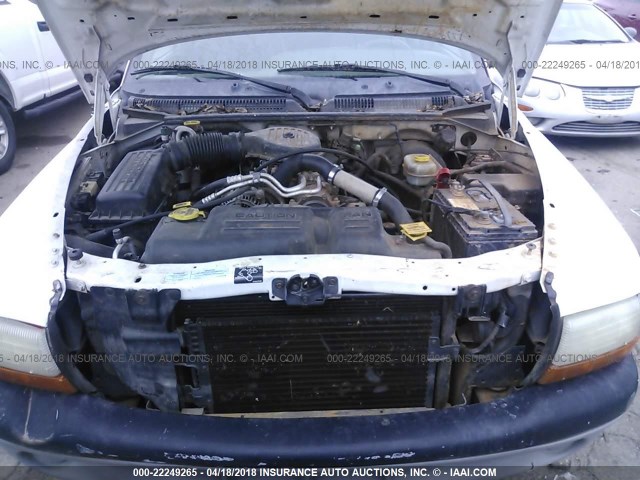 1B7GL22X4YS708585 - 2000 DODGE DAKOTA WHITE photo 10