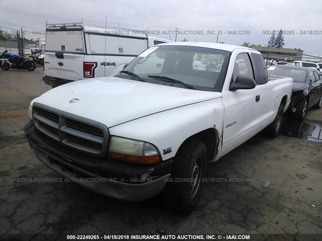 1B7GL22X4YS708585 - 2000 DODGE DAKOTA WHITE photo 2