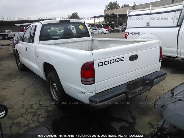 1B7GL22X4YS708585 - 2000 DODGE DAKOTA WHITE photo 3