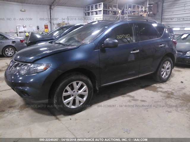 JN8AZ1MW4BW152754 - 2011 NISSAN MURANO S/SL/LE BLUE photo 2