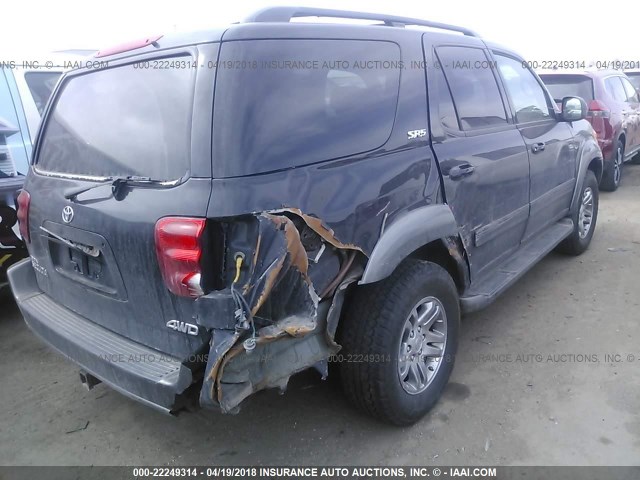 5TDBT44A74S213539 - 2004 TOYOTA SEQUOIA SR5 BLACK photo 4