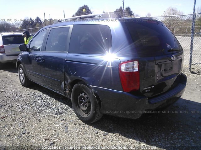 KNDMB233386247647 - 2008 KIA SEDONA EX/LX BLUE photo 3