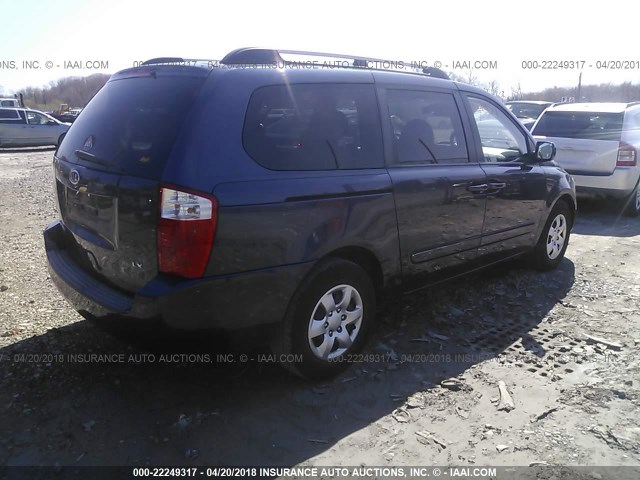 KNDMB233386247647 - 2008 KIA SEDONA EX/LX BLUE photo 4