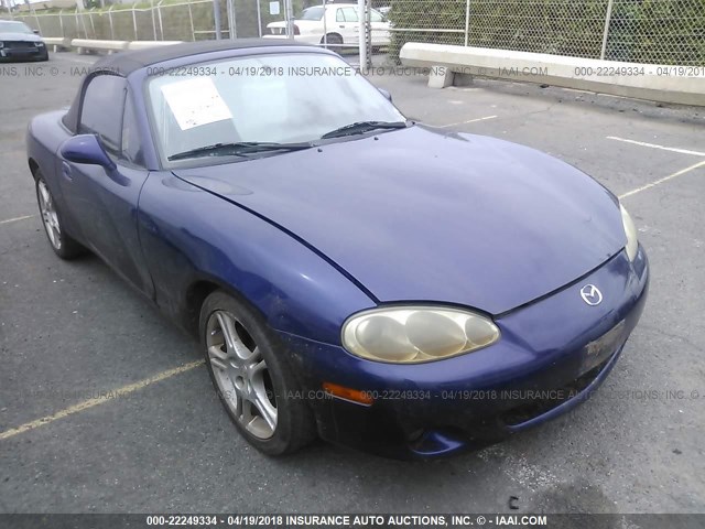 JM1NB353740402012 - 2004 MAZDA MX-5 MIATA LS Dark Blue photo 1