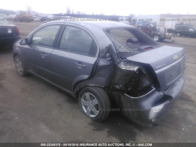 KL1TD56E39B382020 - 2009 CHEVROLET AVEO LS/LT 灰色 照片 3