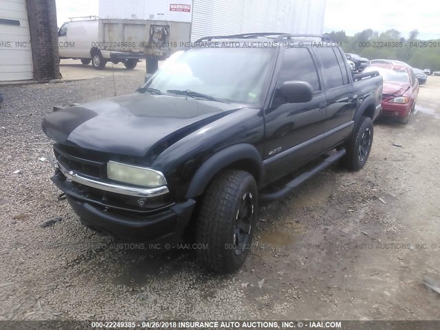 1GCDT13X33K141998 - 2003 CHEVROLET S TRUCK S10 BLACK photo 2