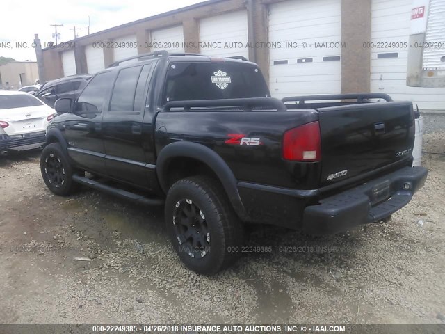 1GCDT13X33K141998 - 2003 CHEVROLET S TRUCK S10 BLACK photo 3