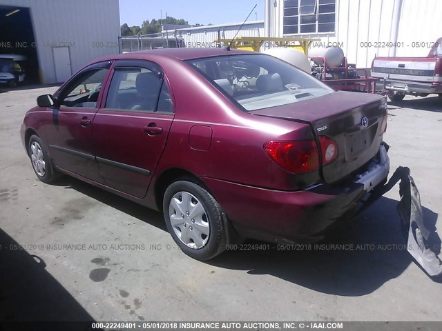 JTDBR32E942042279 - 2004 TOYOTA COROLLA CE/LE RED photo 3