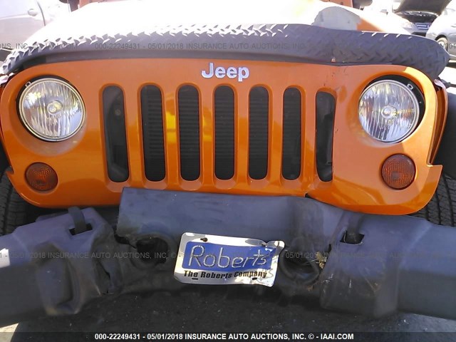 1C4GJWAG9CL246896 - 2012 JEEP WRANGLER SPORT ORANGE photo 6