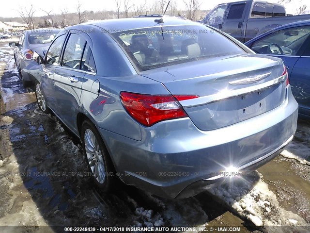 1C3BC2FB4BN597068 - 2011 CHRYSLER 200 LIMITED Light Blue photo 3