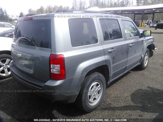 1C4NJRBB7DD263459 - 2013 JEEP PATRIOT SPORT GRAY photo 4