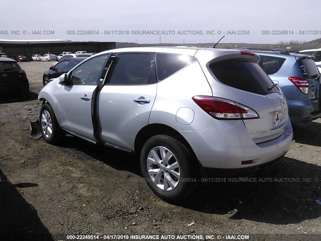 JN8AZ1MU7DW207442 - 2013 NISSAN MURANO S/SL/LE SILVER photo 3