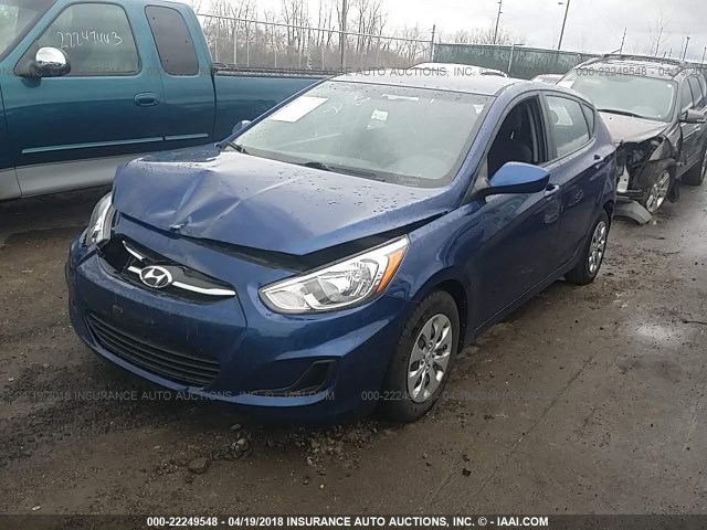 KMHCT5AE1GU265780 - 2016 HYUNDAI ACCENT SE BLUE photo 2