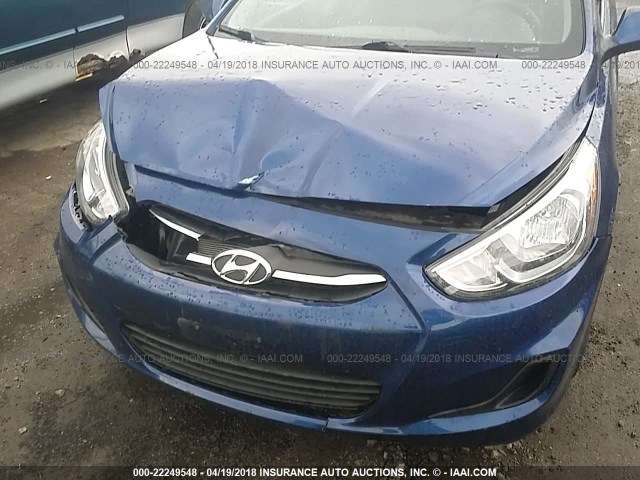 KMHCT5AE1GU265780 - 2016 HYUNDAI ACCENT SE BLUE photo 6