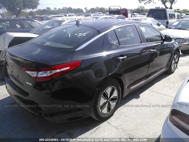 KNAGM4AD4D5040230 - 2013 KIA OPTIMA HYBRID BLACK photo 4