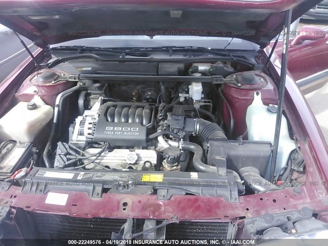 1G4HR53L2PH410415 - 1993 BUICK LESABRE LIMITED RED photo 10