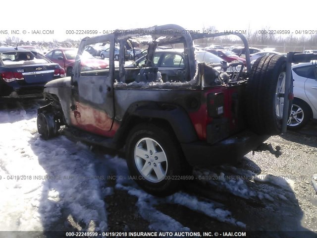 1C4GJWAG4CL143207 - 2012 JEEP WRANGLER SPORT 红色 照片 3