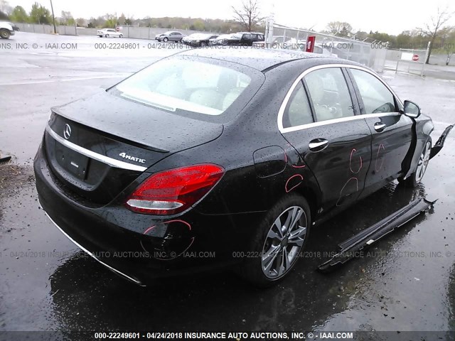 WDDWF4KB2HR215326 - 2017 MERCEDES-BENZ C 300 4MATIC BLACK photo 4