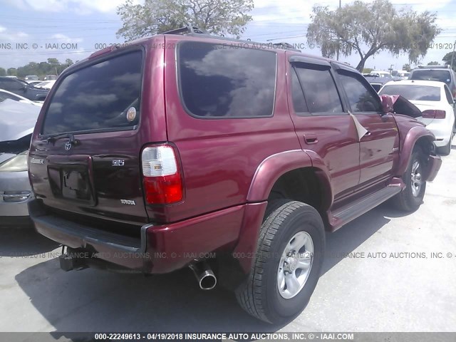 JT3GN86R720239251 - 2002 TOYOTA 4RUNNER SR5 RED photo 4