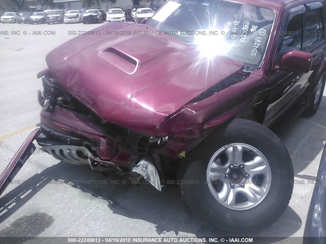 JT3GN86R720239251 - 2002 TOYOTA 4RUNNER SR5 RED photo 6