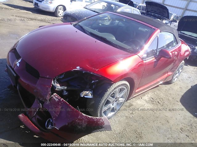 4A3AL35T58E029778 - 2008 MITSUBISHI ECLIPSE SPYDER GT RED photo 2