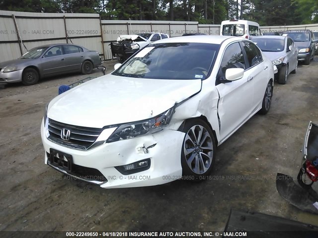 1HGCR2F54FA073121 - 2015 HONDA ACCORD SPORT WHITE photo 2