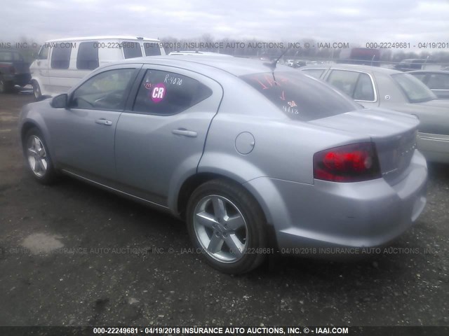 1C3CDZCB4DN616963 - 2013 DODGE AVENGER SXT GRAY photo 3