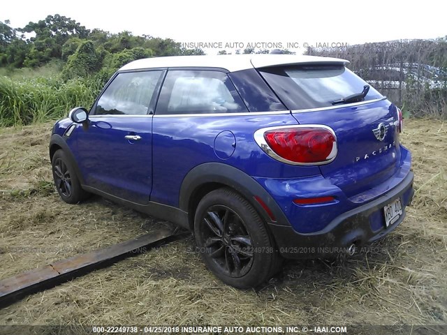 WMWSS5C59DWN49414 - 2013 MINI COOPER S PACEMAN BLUE photo 3