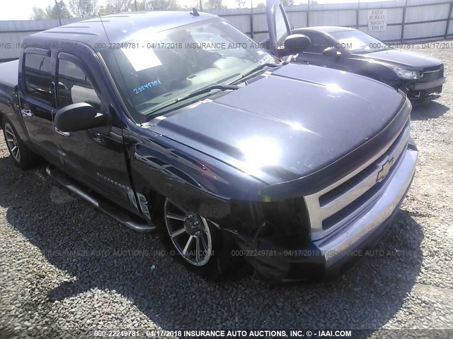 3GCEC13J47G504600 - 2007 CHEVROLET SILVERADO C1500 CREW CAB Navy photo 1