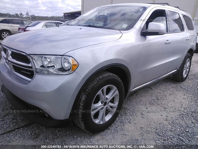 1D4RD4GG1BC650417 - 2011 DODGE DURANGO CREW SILVER photo 2