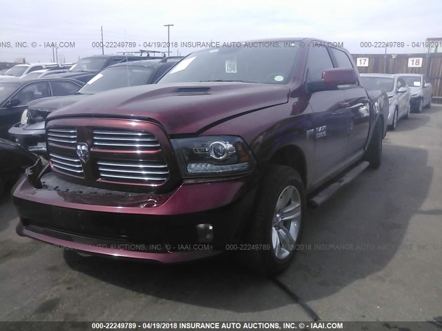 1C6RR7MT2HS609060 - 2017 RAM 1500 SPORT RED photo 2