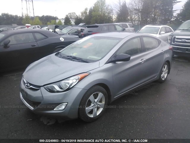 KMHDH4AE6CU355811 - 2012 HYUNDAI ELANTRA GLS/LIMITED GRAY photo 2