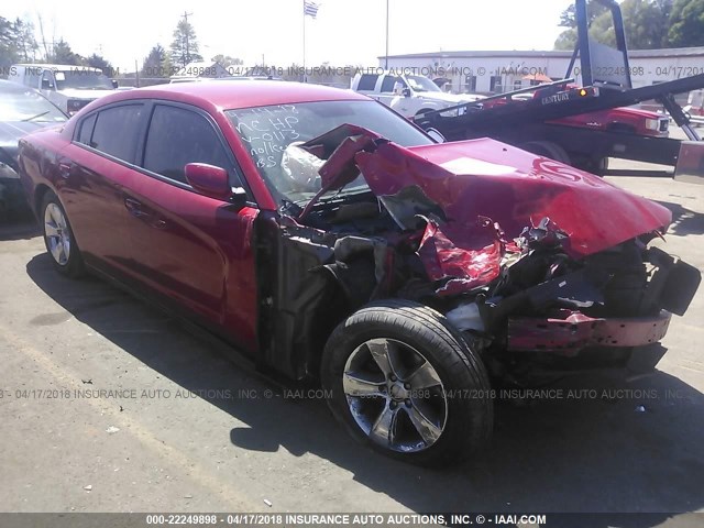 2C3CDXHG8DH550113 - 2013 DODGE CHARGER SXT RED photo 1