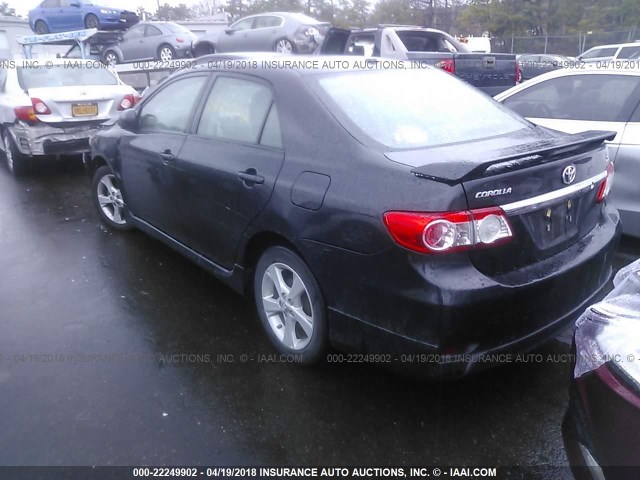 2T1BU4EE5BC692628 - 2011 TOYOTA COROLLA S/LE BLACK photo 3