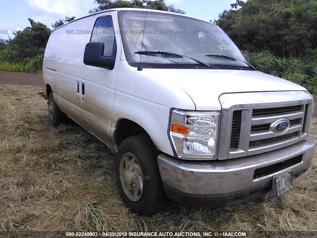 1FTNE14W48DA19182 - 2008 FORD ECONOLINE E150 VAN WHITE photo 1