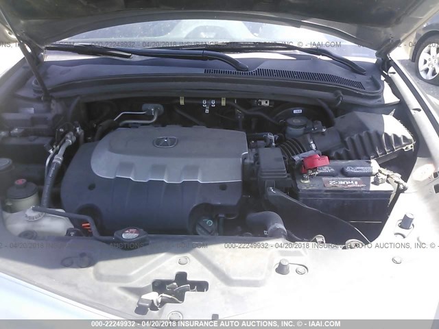 2HNYB1H49CH500999 - 2012 ACURA ZDX TECHNOLOGY ნაცრისფერი ფოტო 10