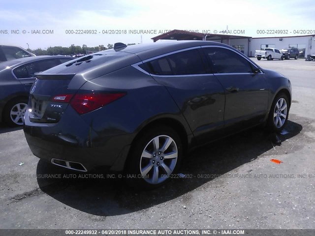 2HNYB1H49CH500999 - 2012 ACURA ZDX TECHNOLOGY ნაცრისფერი ფოტო 4