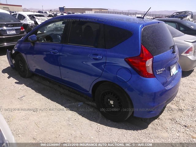 3N1CE2CP7HL363108 - 2017 NISSAN VERSA NOTE S/S PLUS/SV/SL/SR BLUE photo 3