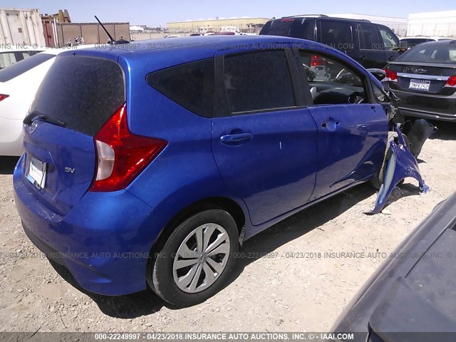 3N1CE2CP7HL363108 - 2017 NISSAN VERSA NOTE S/S PLUS/SV/SL/SR BLUE photo 4