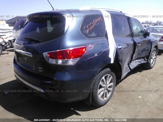 5N1AR2MMXEC711385 - 2014 NISSAN PATHFINDER S/SV/SL/PLATINUM 蓝色 照片 4