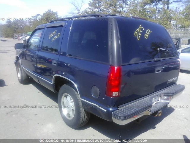 1GNEK13R8XJ410430 - 1999 CHEVROLET TAHOE K1500 BLUE photo 3