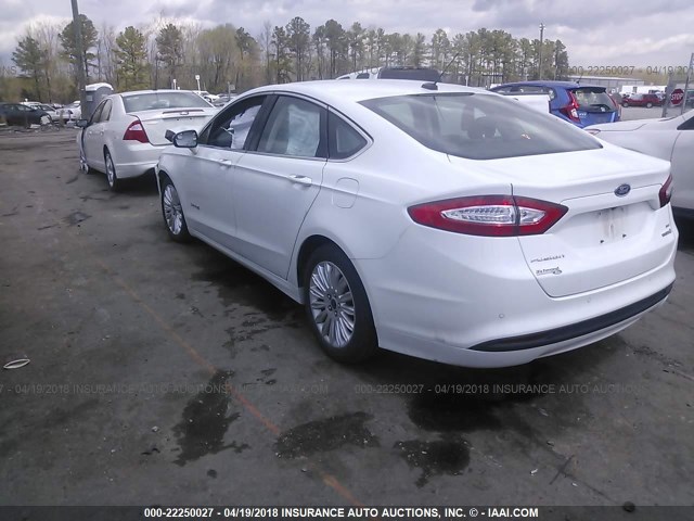 3FA6P0LU5GR155356 - 2016 FORD FUSION SE HYBRID WHITE photo 3