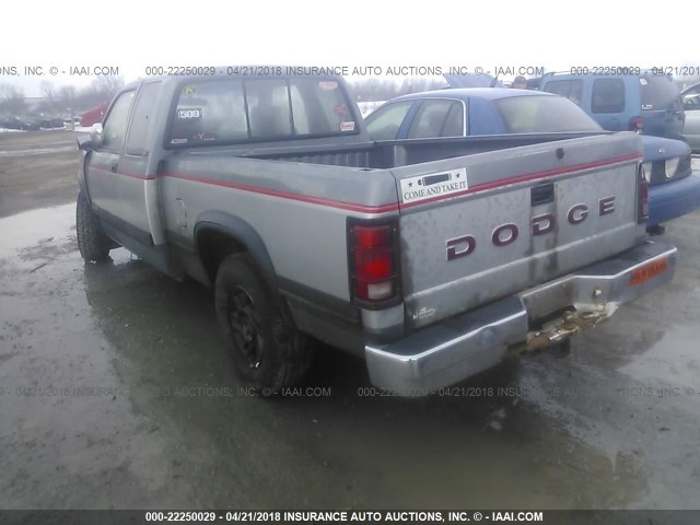 1B7GL23Y2NS631606 - 1992 DODGE DAKOTA GRAY photo 3