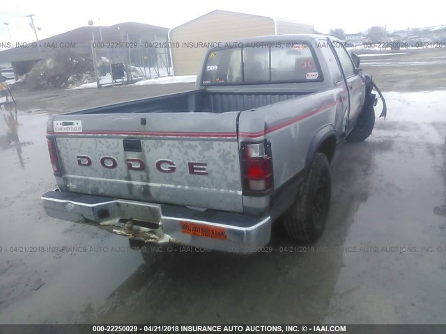 1B7GL23Y2NS631606 - 1992 DODGE DAKOTA GRAY photo 4