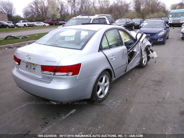 5NPEU46F56H095020 - 2006 HYUNDAI SONATA GLS/LX SILVER photo 4