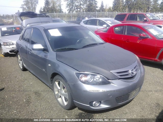 JM1BK143X41205838 - 2004 MAZDA 3 HATCHBACK GRAY photo 1