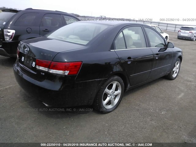 5NPEU46F77H178966 - 2007 HYUNDAI SONATA SE/LIMITED BLACK photo 4