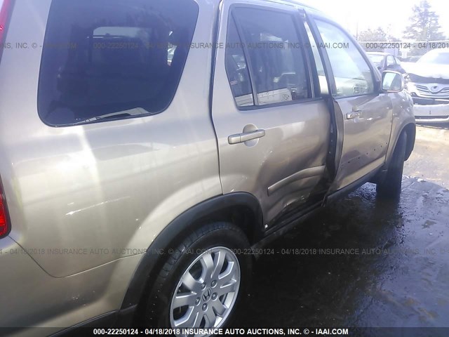 SHSRD78916U425222 - 2006 HONDA CR-V SE/EX GOLD photo 6