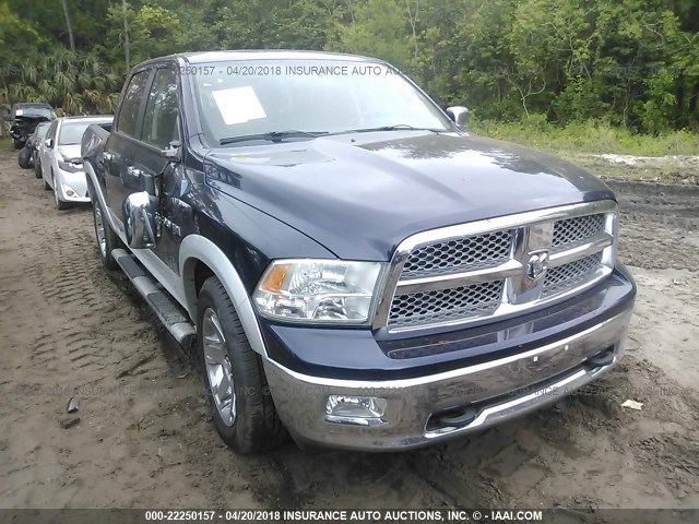 1C6RD6NT9CS236972 - 2012 DODGE RAM 1500 LARAMIE BLUE photo 1