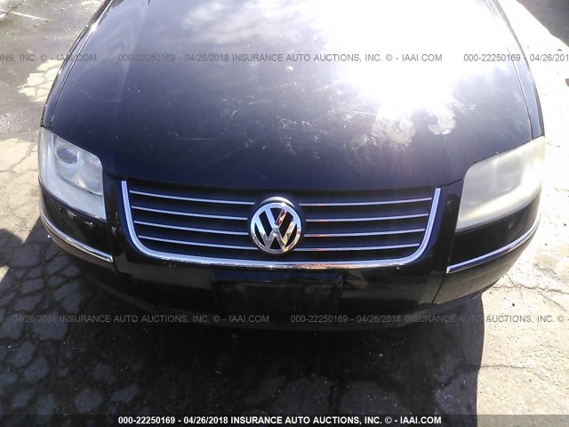 WVWPH63B72P171748 - 2002 VOLKSWAGEN PASSAT GLS BLACK photo 6